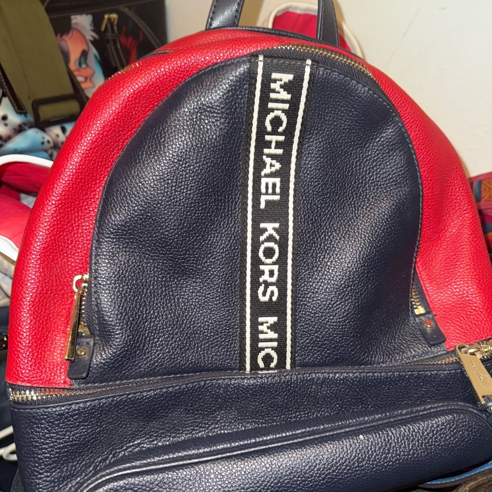 Michael Kors Navy and Red Men's Backpack